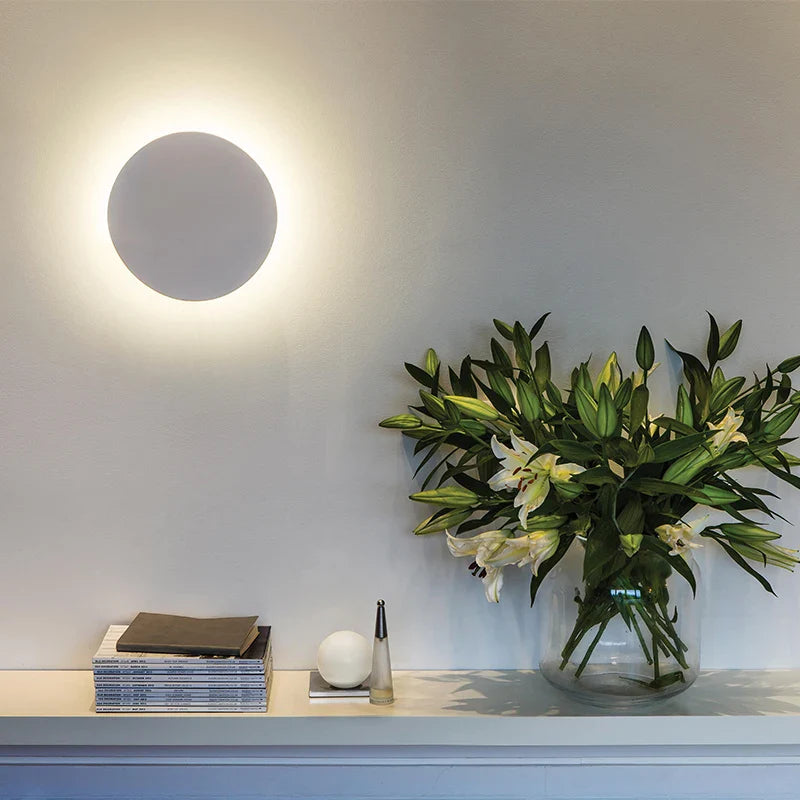 Axyaa Round LED Wall Light: Modern Living Room Decor Sconce Luminaire