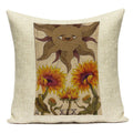 Axyaa Retro Pet Pattern Cushion Cover - Decorative Sofa Linen Pillow Case