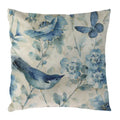 Blue Flowers & Birds Pattern Cushion Cover, Axyaa Home Decor Pillow Case