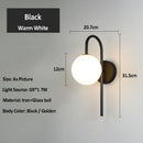 Axyaa Glass Ball Wall Sconce - Luxe Living Room Bedroom Lighting