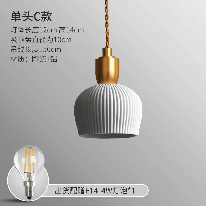 Axyaa Ceramic Pendant Lights Modern Hanglamp for Bedroom Living Room