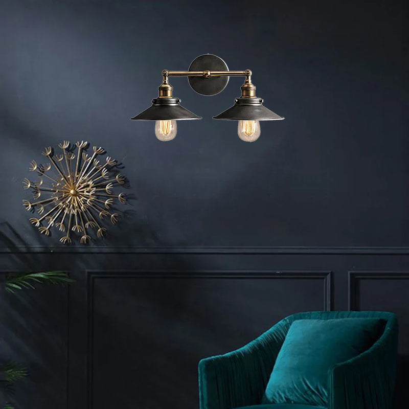 Axyaa Industrial Wall Lamp E27 Metal Sconce for Bedroom Living Room