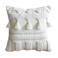 Axyaa Ivory Cushion Cover - Boho Style Tuft Tassels - Home Decor - Neutral Bedroom