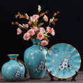 Axyaa Ceramic Vase Set for Home Decor - 3 Piece Wobble Plate Arrangement