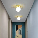 Axyaa Modern Gold Glass Ceiling Lamp Surface Mount Light Fixture