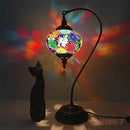Axyaa Vintage Turkish Mosaic Swan Table Lamp Glass Handcrafted Art Deco Bed Light