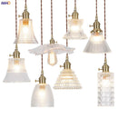 Axyaa Nordic Glass Pendant Lamp: Modern Vintage Hanging Light for Home and Business