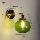 Axyaa Amber Glass LED Wall Sconce Modern Nordic Bedroom Cafe Stair Light Fixtures