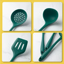 Axyaa Silicone Kitchen Utensil Set - Green Non-stick Cookware Tools