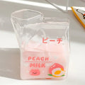 Axyaa Kawaii Strawberry Milk Carton Glass Cup - 380ml Square Creative Breakfast Cup