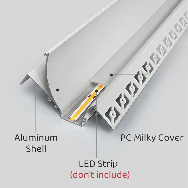 Axyaa 1m Trimless LED Aluminum Profile for Hidden Plaster Board Backlighting