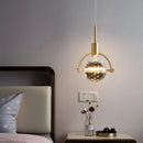 Axyaa Modern Luxury Crystal Chandelier: Nordic Round Single Head Pendant for Home and Bar