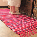 Axyaa Handmade Tassel Rug: Boho Cotton Cloth Tapestry for Home Living Room & Kitchen