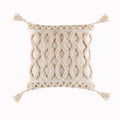 Axyaa Beige Tufted Tassel Pillow Cover 18x18" 12x20" for Couch Bed Living Room