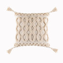 Axyaa Beige Tufted Tassel Pillow Cover 18x18" 12x20" for Couch Bed Living Room