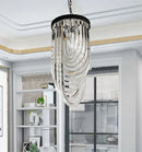 Axyaa Black Gold Glass Tube Chandelier LED Ceiling Lamp for Modern Nordic Luxury