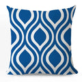 Axyaa Blue Geometric Cotton Linen Pillow Cover for Luxury Home Decor