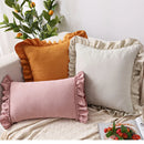 Axyaa Soft Faux Suede Ruffle Cushion Cover for Home Decor