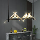 Axyaa Golden Bird LED Chandelier: Modern 360 Degree Hanging Light for Home Decor
