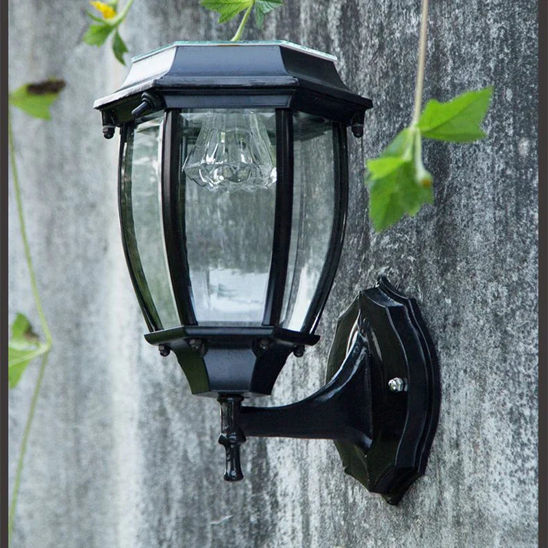 Axyaa Solar Wall Light: LED Outdoor Courtyard Sconces IP55 Waterproof Garden Decor Fence Lighting