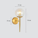 Axyaa Brass Glass Wall Sconce for Classic Loft Interior, Nordic LED Lighting Fixtures