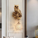 Axyaa Nordic Resin Wall Lamps - Squirrel Owl Light Fixtures for Kids' Room & Study