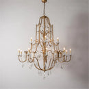 Axyaa Loft Iron Crystal Chandelier - LED Candle Light for Indoor Living and Dining Rooms