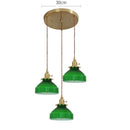 Axyaa Green Glass LED Pendant Light with Wood Hangle & Copper Socket