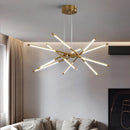 Axyaa Postmodern LED Chandelier Golden Office Study Cafe Decorative Chandelier