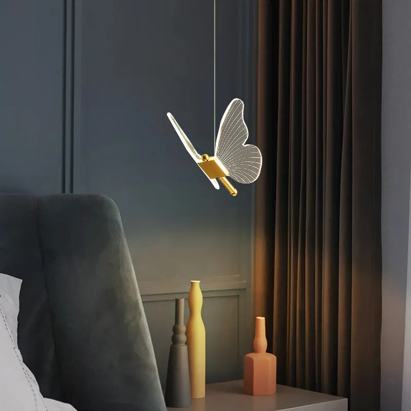 Nordic Butterfly LED Hanging Lamp by Axya: Modern Bedroom & Living Room Decor