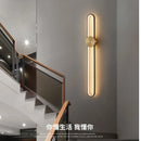 Axyaa Oval Wall Lamp: Modern Minimalist Golden Black for Living Room Staircase & Bedside Decor