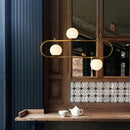 Axyaa Industrial Rectangle Chandelier with Swing Buckle Design and Glass Ball Lights