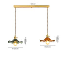 Axyaa Nordic Green Glass Pendant Light with Copper Knob Switch