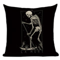 Axyaa Mexico Skull Decor Pillow Cover - Black Tarot Horror Ghost Home Decor