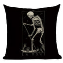 Axyaa Mexico Skull Decor Pillow Cover - Black Tarot Horror Ghost Home Decor