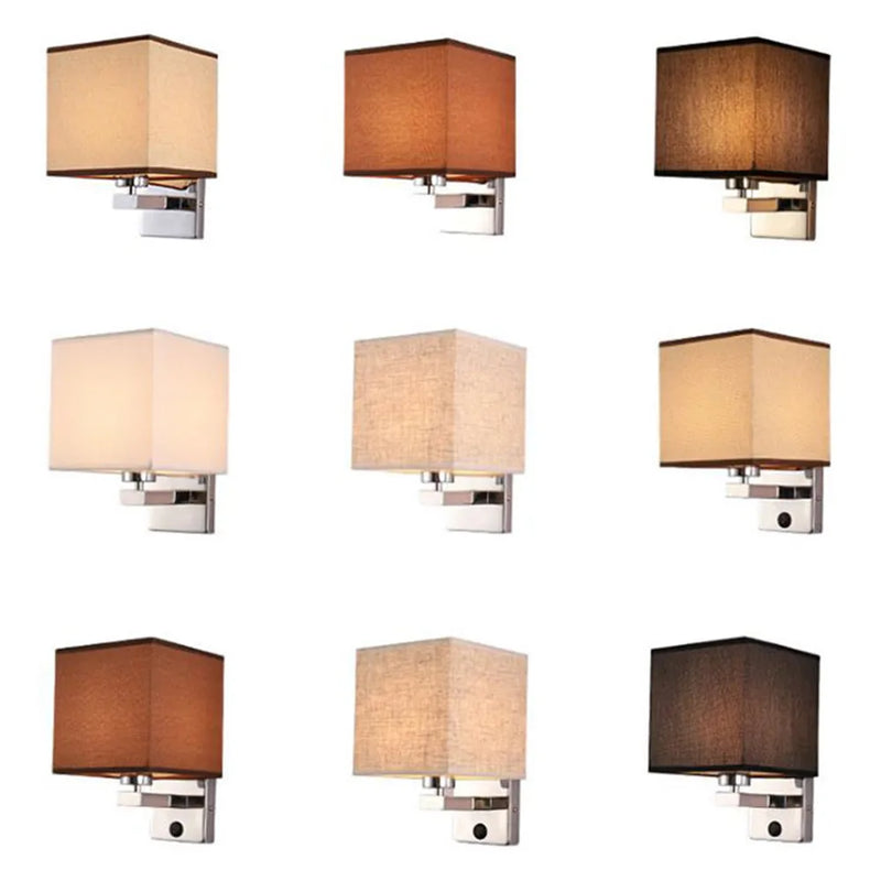 Axyaa Vintage Black White Flax Wall Sconces with Linen Shade