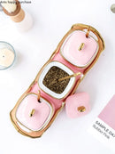 Axya Nordic Pink Golden Rim Ceramic Seasoning Set