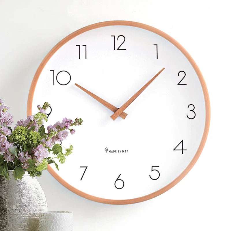 Axya Solid Wood Wall Clock - Modern, Stylish, Mute, Creative, Nordic Design