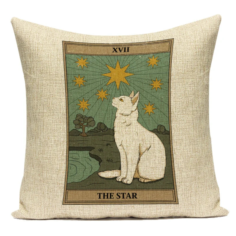 Axyaa Retro Pet Pattern Cushion Cover - Decorative Sofa Linen Pillow Case