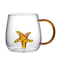 Axyaa 3D Animal Glass Mug: Fun Novelty Cup for Coffee, Tea, Milk - 400ml