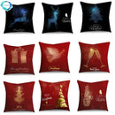 Axyaa Christmas Polyester Cushion Cover - Tree Gifts Print - Xmas Home Decor