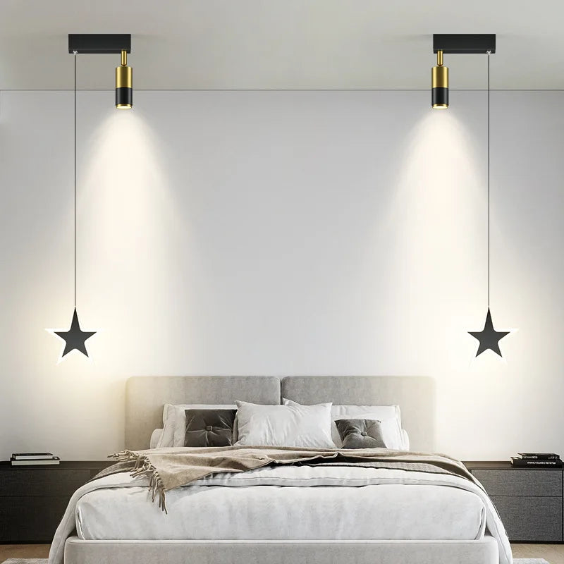 Axyaa Black Gold Pendant Lamp for Bedroom and Living Room Lighting