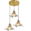 Axyaa Flower Glass LED Pendant Copper Hanging Light Nordic Modern Dining Bedroom Fixtures