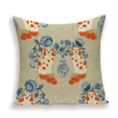 Axyaa Monkey Floral Pillow Cover - Vibrant Flower Vase Home Decor