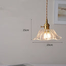 Axyaa Flower Glass LED Pendant Copper Hanging Light Nordic Modern Dining Bedroom Fixtures