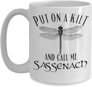 Axyaa Kilt & Sassenach Mug - 11oz/15oz White Ceramic Coffee Cup