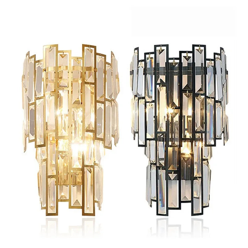 Axyaa Crystal Wall Sconce Lamp: Modern Light Luxury for Living Room, Bedroom, Study