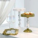 Axya Tall Cake Stand Wrought Iron Crystal Display Tray for Wedding Banquet