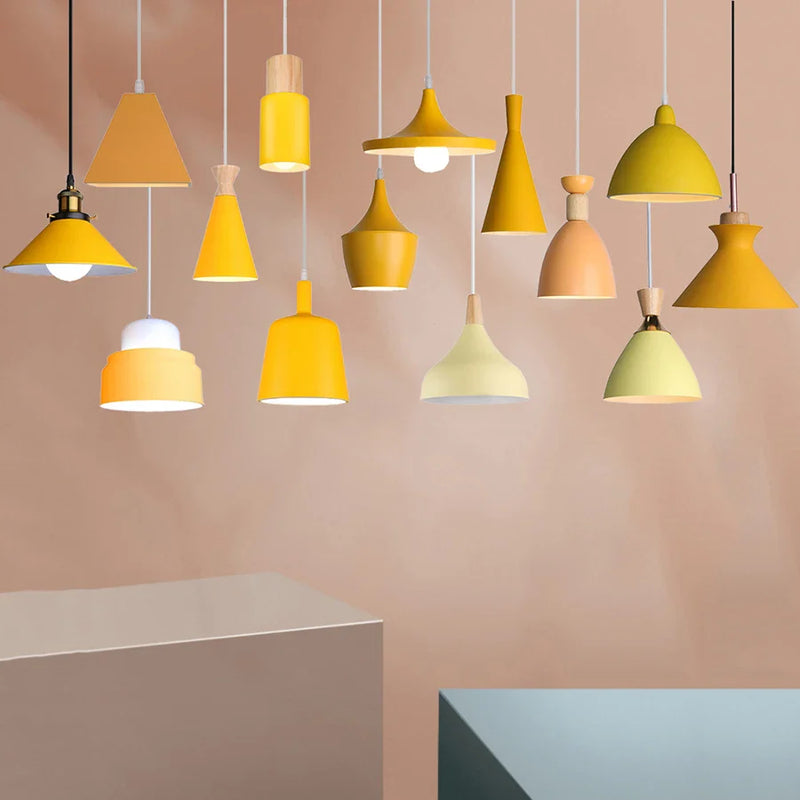 Axyaa Yellow Nordic Pendant Light for Dining Living Room Bar Cafe