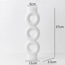 Axyaa Circle Texture Black and White Ceramic Vase - Modern Abstract Floral Home Decor